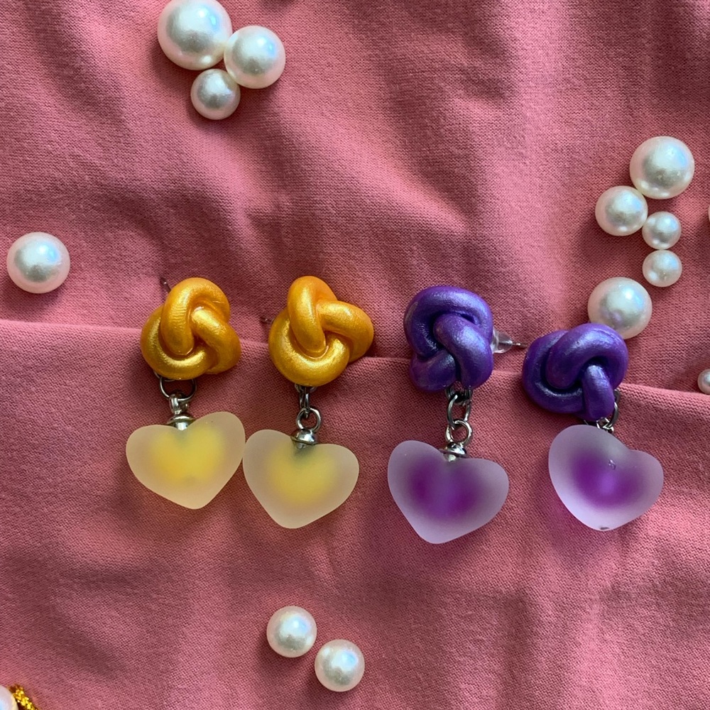 New knot heart drop earrings NWT One of a kind Perfect gift ideas Handmade
